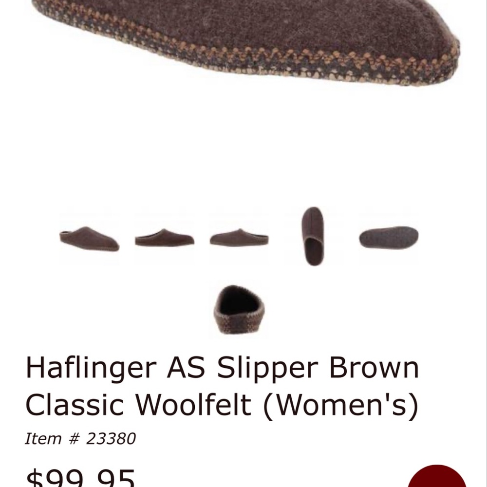 Haflinger Brown Wool Slippers - Picture 5 of 6